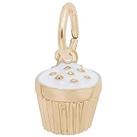Rembrandt Charms Cupcake Charm, 10K Yellow Gold