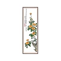 Chinese Paints Autumn Yellow Chrysanthemum Stamped Cross Stitch Kit, 10.6