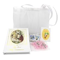 Girls First Communion Gift Set Purse, Missal, Rosary and Pouch, Scapular, Chalice Pin, Gift Box