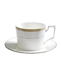 Euro Style Cup Ceramic Coffee Mugs China England Bone Tea Cup Saucer Set For Breakfast Afternoon Tea (Color : White, Size : 200ml)