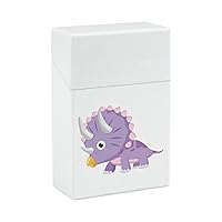Triceratops Dinosaur Plastic Cigarette Case Flip Open Cigarette Box Holder Pocket Cigarettes Storage Container for Women Men