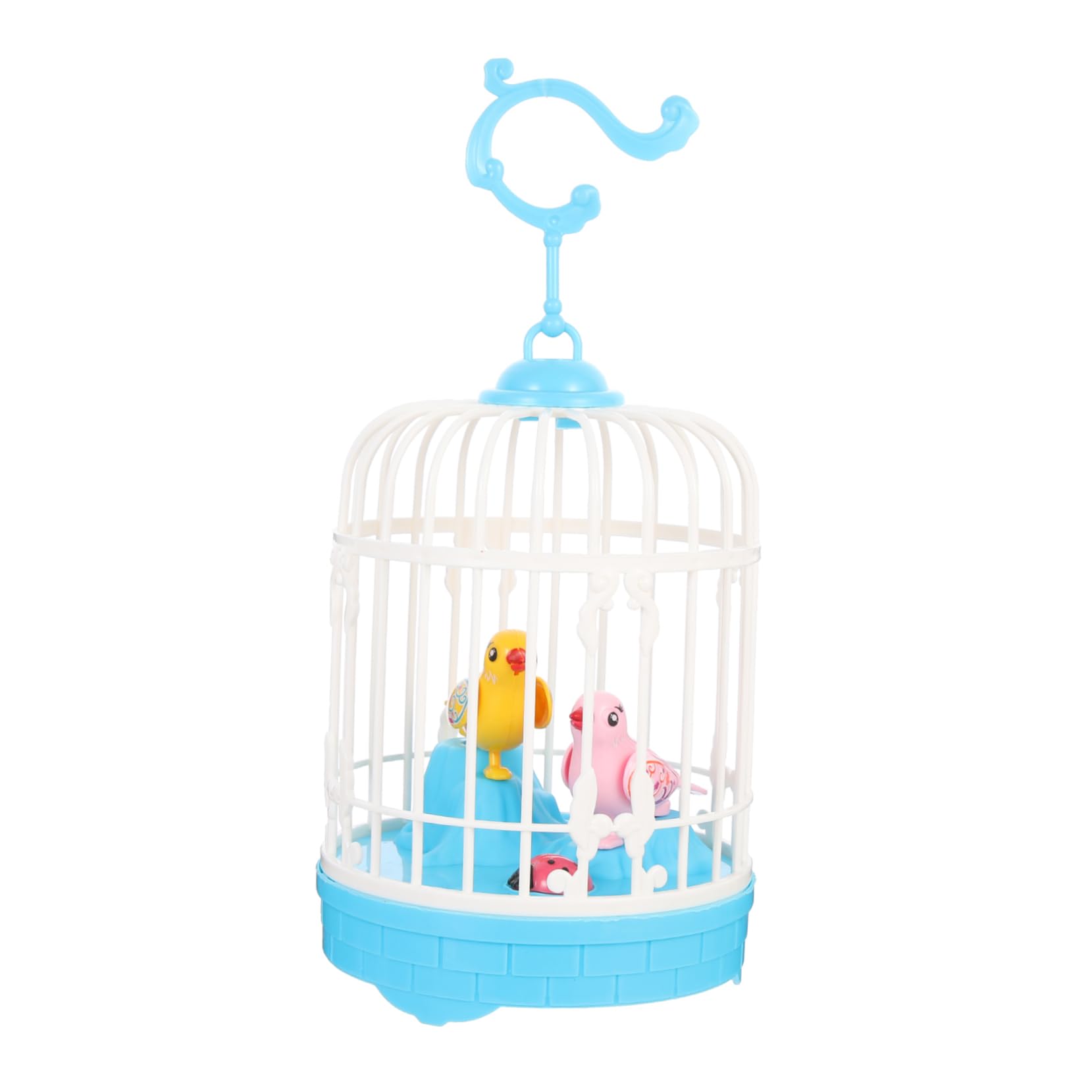 ERINGOGO Voice-Activated Induction Bird Chirping Bird Toy Electric Bird in Cage Simulation Bird Toy Bird Swing Chew Toy Electronic Bird Toy Musical Toys for Pet Cage Will Move Child Abs