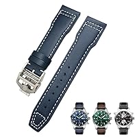 21mm 20mm Cowhide Leather Watchband Fit for IWC Pilot's Watches Portugieser Bracelets Blue Watch Strap Accessories Men tool