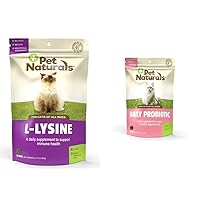 Pet Naturals Lysine and Probiotics for Cats Bundle (60 Chews)