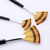 CHCDP 3Pcs Fan Shaped Watercolor Paint Brush Set Mixed Hair Copper Tube Gouache Brushes for School Drawing Painting Brush Art Supplies