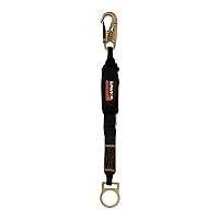 Shock Absorbing SAFETY Lanyard D Ring - Fusion Climb® - (5,000 LBS Rated) Professional Steel Hook SAFETY Lanyard - Mountaineering, Fall Protection, Roofing, Construction, SAFETY Lanyard - Steel Hook