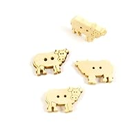 Price per 10 Pieces Sewing Sew On Buttons AD1 Cow Natural Color for clothes in bulk wood Supplies Handmade
