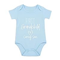 First Grandchild Coming Onesie grandparents baby pregnancy announcement for grandparents 3-12 Monthes Bodysuit