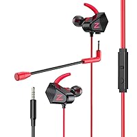Gaming Earbuds, BENGOO V-13 Gaming Earphones Wired Gaming Earbuds Headset with Heavy Bass High Sound Quality 3.5mm Microphone Jack for PS4, X box One, Nintendo Switch, Mac - Red