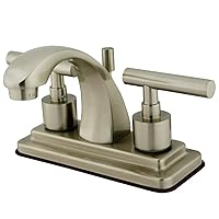 Kingston Brass KS4648CML Concord 4-Inch Centerset Lavatory Faucet with Brass Pop-Up, Brushed Nickel