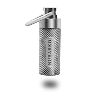 NUBARKO Mini Pill Fob, Titanium Keychain Pill Holder, Emergency Aspirin & Nitroglycerin Pill Holder for Men and Women, Waterproof, Light Weight and Non Allergenic