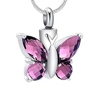Butterfly Cremation Necklace for Ashes - Urn Neckalce for Ashes for Women Cremation Jewelry for Women - Ashes Keepsake Pendant Memorial Jewelry Gifts for A Loss of Loved Ones