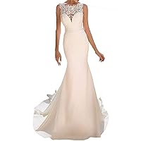 Women's Lace Applique Wedding Dresses Mermaid Long Bridal Gown