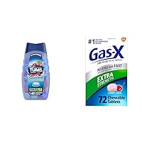 TUMS Smoothies Extra Strength Antacid Tablets for Chewable Heartburn Relief & Gas-X Extra Strength Chewable Gas Relief Tablets with Simethicone 125 mg for Bloating Relief