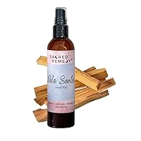 Palo Santo Sacred Mist Smudge Spray (4 Fl Oz / 114ml) Remove Negative Energy & Cleanse your Mind, Body, Soul, Spirit, & Home! Smokeless Reiki Charged Protection & Cleansing Spritz.
