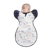Swaddle Transition Bag for Newborns, Arms Up Swaddle 0-12 Months, Baby Sleep Sack, 2-Way Zipper, Aid Self-Soothing, Prevents startles (Navy)
