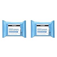 Neutrogena Fragrance-Free Makeup Remover Wipes, Daily Facial Cleanser Towelettes, Gently Removes Oil & Makeup, Alcohol-Free Makeup Wipes, 25 ct (Pack of 2)