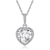Romantic Valentine's Day Special Heart Shaped CZ Diamond Lovely Pendant Necklace Fashion Jewelry for Women's Teen Girls
