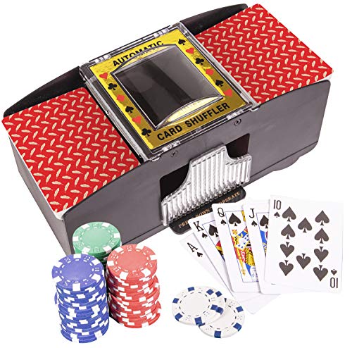 Automatic Card Shuffler I Poker Cards Professional Casino Card Shufflers I Electric Card Shuffler Casino Equipment I Playing Card Shuffler for Uno, Phase 10, Blackjack, Skip Bo, Pokemon Cards Games