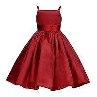 Pink Promise Apple Red Holiday Wedding Flower Girl Spaghetti Straps Dress