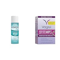 Monistat Instant Itch Relief Spray for Women 2 oz and Vagisil Anti-Itch Medicated Feminine Wipes for Women 12 Wipes Pack of 1