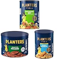 Bundle of PLANTERS Deluxe Whole Cashews, 1Lb 2.25 oz. + PLANTERS Roasted Pecans, 7.25 oz + PLANTERS Deluxe Pistachio Mix, 1.15 lb.