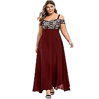 Women's Elegant Sexy Solid Off Shoulder Half Sleeve Plus Size High Low Maxi Dress Formal Gowns and Evening Dresses