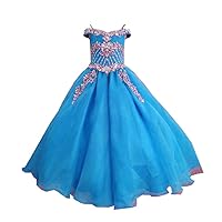 Mollybridal Princess Boho Cold Shoulder Mini Quinceanera Pageant Prom Dresses for Little Girls Kids Juniors Crystal 2024