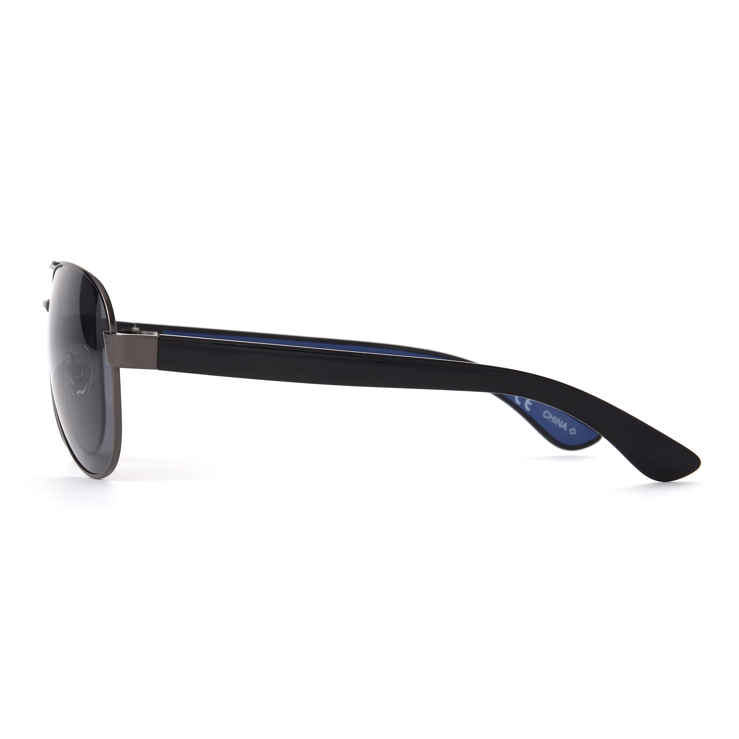Dockers Men's Bo Sunglasses Polarized Aviator, Gunmetal, 54mm