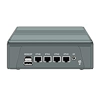 HUNSN Micro Firewall Appliance, Mini PC, OPNsense, VPN, Router PC, AMD Ryzen 5 5600U, RJ11a, 4 x Intel 2.5GbE I226-V LAN, Type-C, TF, HDMI, DP, 8G RAM, 128G SSD