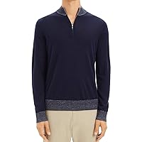 Theory Mens Quarter Zip Pullover Sweater, Blue, Small