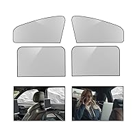 8sanlione 4PCS Car Side Window Sun Shades, Magnetic Sunshades Sunscreen Heat Insulation Curtains, Automotive UV Protection Privacy Blackout Covers for Sleeping Changing Clothes Taking a nap