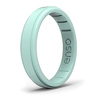 Enso Rings Thin Rise Silicone Ring - Timeless With a Twist - Made in the USA - Comfortable, Breathable, and Safe
