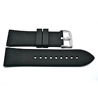 Black 24MM Soft Rubber Silicone Composite Waterproof Sport Diver Watch Band Strap