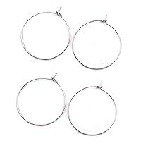 100pcs Adabele 316 Grade Surgical Stainless Steel Hypoallergenic 50mm Round Hoop Earring Findings for Earrings Pendant Wine Glass Charm Jewelry Making SEF3-5