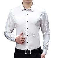 Shirt Men Printed Slim Fit Long Sleeve Dress Shirts Casual Shirt