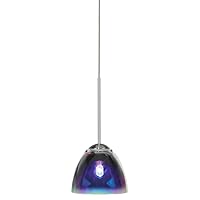PD207REPNX3M Pendant, Polished Nickel Finish with Reflective Dichroic Glass Shade Shades