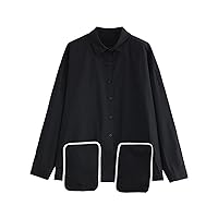 Blouse Pocket Full Sleeve Goddess Fan Casual Style Autumn Minority Loose Shirt Top