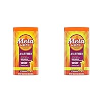 Metamucil, Daily Psyllium Husk Powder Supplement with Real Sugar, 4-in-1 Fiber for Digestive Health, Orange Smooth Flavored Drink, 114 Servings (Pack of 2)