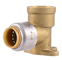 SharkBite Max 1/2 Inch x 1/2 Inch Drop Ear Elbow, FNPT, Push to Connect Brass Plumbing Fitting, PEX Pipe, Copper, CPVC, PE-RT, HDPE, UR334A