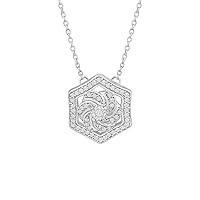 0.273 Carat IGI Certified Diamond Flower Cluster Pendant Necklace for Women in 925 Sterling Silver (G-H Color, VS-SI Clarity) Diamond Pendant Necklace for Women