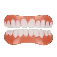 2 Pairs Fake Teeth Adjustable Veneers Dentures，Cosmetic Tooth Repair Kit Temporary dentures with Veneer for Both Men and Women，Cover The Imperfect Teeth Regain Confident Smile Nature and Comfortable