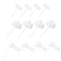 ERINGOGO 24 Pcs Cloud Cake Decorating Birthday Party Favors Cupcake Ornaments Birthday Cake Supplies Wedding Princess Decorations Cake Topper Paper Cup Plush Material White Props Mother
