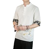 Chinese-Style Summer Casual Retro T-Shirt Youth Hanfu Shirt for Men