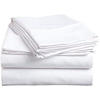 Premium 1500 Thread Count Full Size 4 Piece Sheet Set Upto 15 Inch Deep Pocket 100% Egyptian Cotton - White Solid