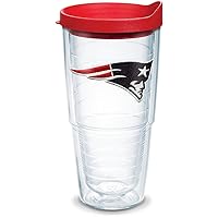 Tervis Made in USA Double Walled NFL New England Patriots Insulated Tumbler Cup Keeps Drinks Cold & Hot, 24oz, Primary Logo