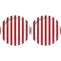 Unique Stripe Round Dessert Paper Plates, 7