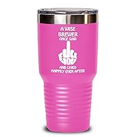 Brewer Rude 20 oz 30 oz Insulated Tumbler Fuck Off Adult Dirty Humor, Gift For Coworker Leaving Curse Word Middle Finger Cup Swearing Appreciation