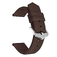Silicone Watch Band 16mm 18mm 20mm 22mm Universal Quick Release Rubber Sport Diving Wristband Bracelet Strap Accessories (Color : Brown, Size : 22mm)