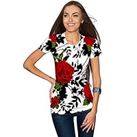 PineappleClothing Cute Floral Print Top Women's Cool Trendy T-Shirt Made in USA